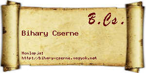 Bihary Cserne névjegykártya
